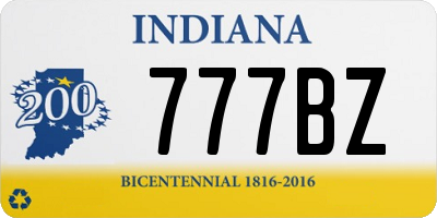 IN license plate 777BZ