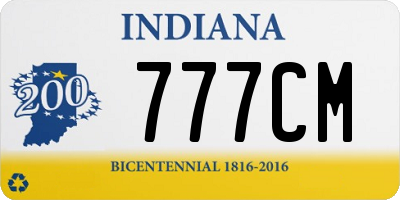 IN license plate 777CM