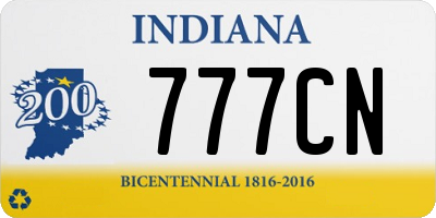 IN license plate 777CN