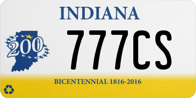 IN license plate 777CS