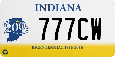 IN license plate 777CW