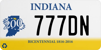 IN license plate 777DN