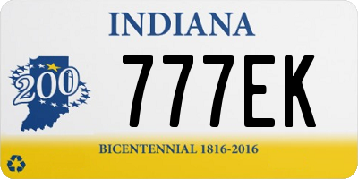 IN license plate 777EK