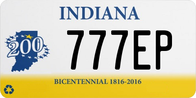 IN license plate 777EP