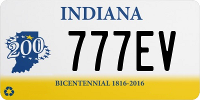 IN license plate 777EV