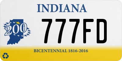 IN license plate 777FD