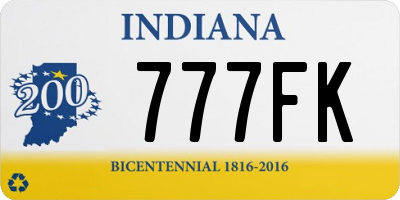 IN license plate 777FK