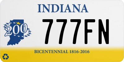 IN license plate 777FN