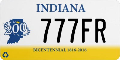 IN license plate 777FR