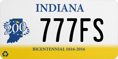 IN license plate 777FS