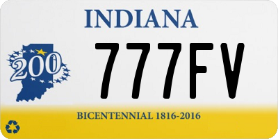 IN license plate 777FV