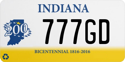 IN license plate 777GD