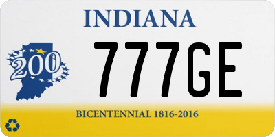 IN license plate 777GE