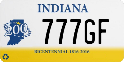 IN license plate 777GF