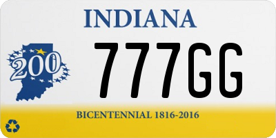 IN license plate 777GG