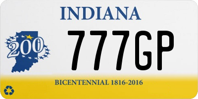 IN license plate 777GP