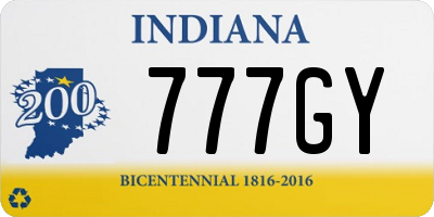 IN license plate 777GY