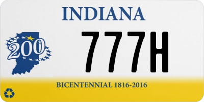 IN license plate 777H