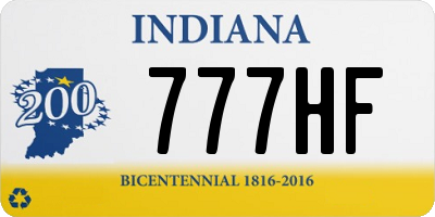 IN license plate 777HF