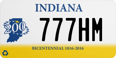 IN license plate 777HM