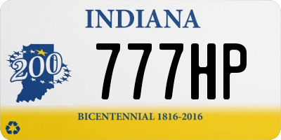 IN license plate 777HP