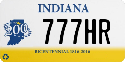 IN license plate 777HR