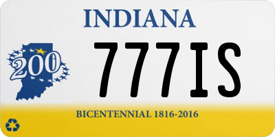IN license plate 777IS