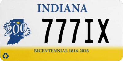 IN license plate 777IX