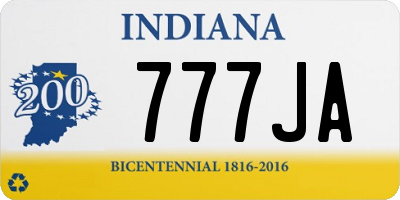 IN license plate 777JA