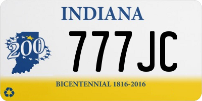 IN license plate 777JC