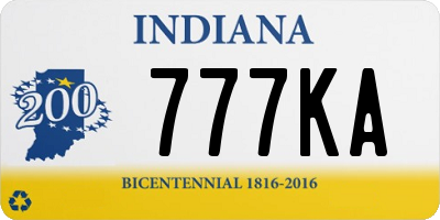 IN license plate 777KA