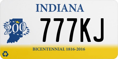 IN license plate 777KJ