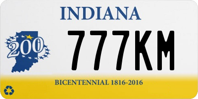 IN license plate 777KM