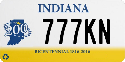 IN license plate 777KN