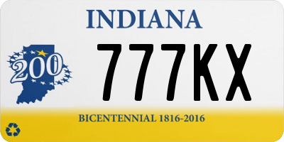 IN license plate 777KX