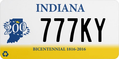 IN license plate 777KY