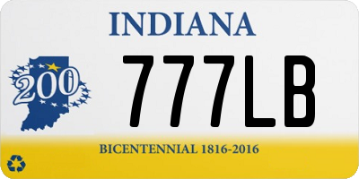 IN license plate 777LB