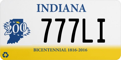 IN license plate 777LI