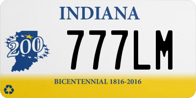 IN license plate 777LM