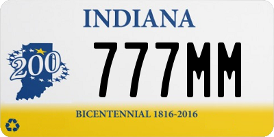 IN license plate 777MM