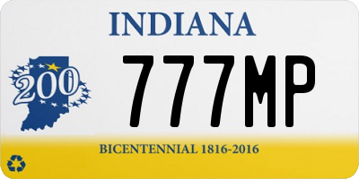 IN license plate 777MP