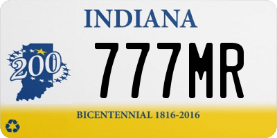 IN license plate 777MR
