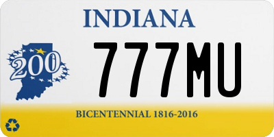 IN license plate 777MU