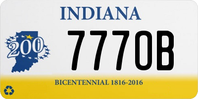 IN license plate 777OB