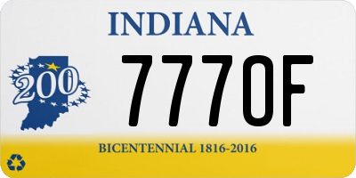 IN license plate 777OF