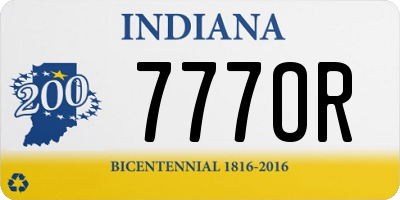 IN license plate 777OR