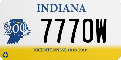 IN license plate 777OW