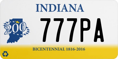 IN license plate 777PA