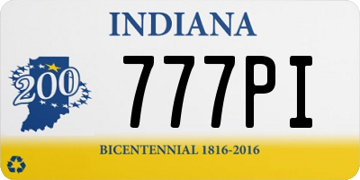IN license plate 777PI