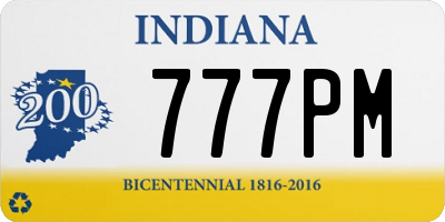 IN license plate 777PM